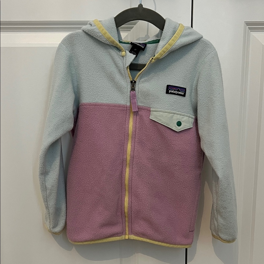 Patagonia Kids' Fleece Jacket in Pastel Pink and Blue